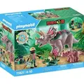 Produktbild: Playmobil® Dinos Triceratops mit Jungtier 71821