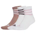 Produktbild: adidas Unisex 3-Stripes Cushioned Sportswear Mid-Cut Socks 3 Pairs, White/White/Warm Clay, 45-48