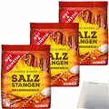 Produktbild: Gut&Günstig Salzstangen Knabbergebäck Knackig & Cross mit Meersalz 3er Pack (3x250g Packung) + usy Block
