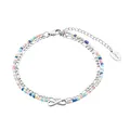 Produktbild: s.Oliver Fußkette Edelstahl Damen Sommerschmuck, mit Glas, 22+5 cm, Silber, Infinity, Kommt in Schmuck Geschenk Box, 2034576