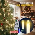 Produktbild: DEUBA® Christbaumkerzen LED Kabellos 20/30/40er Set Batterie mit Timer Fernbedienung Echtwachs Lichterkette Weihnachten Flackernd Warmweiß Tannen... - Weiß