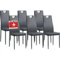 Produktbild: Albatros Esszimmerstühle SALERNO 6er Set, Grau - Edles Italienisches Design, Polsterstuhl Kunstleder-Bezug, Modern und Stilvoll am Esstisch - Küc... - Grau