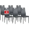 Produktbild: Esszimmerstühle Salerno 6er Set, Grau - Edles Italienisches Design, Polsterstuhl Kunstleder-bezug, Modern Und Stilvoll Am Esstisch - Küchenstuhl, Stuhl Esszimmer Hohe Belastbarkeit - Albatros