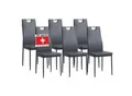 Produktbild: Albatros Esszimmerstühle SALERNO 6er Set, Grau - Edles Italienisches Design, Polsterstuhl Kunstleder-Bezug, Modern und Stilvoll am Esstisch - Küchenstuhl, Stuhl Esszimmer hohe Belastbarkeit