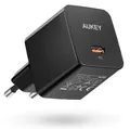 Produktbild: 5902666662583 Mini wall charger PA-Y20S Black 1xUSB-C 20W PD Power Delivery AUKE