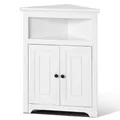 Produktbild: VEVOR Eckschrank Mehrzweckschrank 845mm 2 Holztüren Verstellbare Regale Weiß
