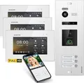 Produktbild: HD Video Türsprechanlage mit Fingerprint RFID und Smartphone App für 3 Familienhaus, 3x Monitore, Balter EVO HD Fingerprint