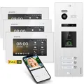 Produktbild: Balter EVO-HD Video Türsprechanlage mit Fingerprint, Video Türklingel, Smartphone App, 3 Familienhaus, 3X 7 Zoll Monitore, Türklingel mit Kamera Full HD, 2 Draht Bus, 175° Weitwinkel, RFID,1080P