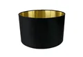 Produktbild: Licht-Erlebnisse Lampenschirm GIRONA, Ø 40 cm in Schwarz Gold Flur Stoff Modern