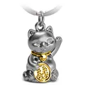 Produktbild: FABACH Glückskatze Winkekatze Schlüsselanhänger Maneki Neko - Süßer Katze Glücksbringer - Katze Anhänger Metall - Schlüsselanhänger Katze Geschenk