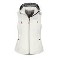 Produktbild: Dry Fashion Damen Steppweste Rügen leicht tailliert windabweisend Übergangsweste Kapuze, Farbe:cremeweiß, Größe:42