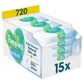 Produktbild: Pampers Feuchttücher Harmonie Aqua 15x48 (720) Stück 99% Wasser pH-neutral Baby