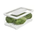 Produktbild: iDesign Vorratsbehälter mit Deckel, großer Kühlschrankorganizer für Obst & Gemüse mit Luftregulierung transparent/weiß/grün