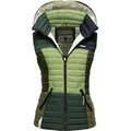 Produktbild: Navahoo Steppweste Shadaa Multikulti Ärmellose Damen Weste im Colourblocking-Stil und Kapuze bunt|grün S (36)