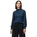 Produktbild: Zero Strickpullover Damen mit transparenten Ärmeln (1-tlg) weiteres Detail blau 42 EU