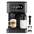 Produktbild: Cecotec Halbautomatische Express-Kaffeemaschine Power Espresso 20 ColdBrew Latte. 1350 W, 20 bar, kalt, warm oder warm, Touchscreen, 1,5 l Wassertank und 500 ml Milch, Warmhaltebecher, Doppelarm