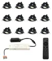 Produktbild: hoftronic LED Einbaustrahler 12V 3W 200lm 2700K IP44 Schwarz Schwenkbar
