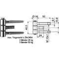 Produktbild: Zargenband 3tlg, Grösse 16, Gewinde M10x1 vernickelt