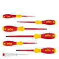 Produktbild: Wiha Schraubendreher Set SoftFinish® electric Schlitz I Phillips I 7-teilig - Elektriker-Werkzeug I isolierte VDE-Schraubenzieher für sicheres Arbeiten bis 1000V AC (00834)