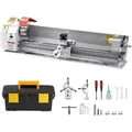 Produktbild: VEVOR Metalldrehmaschine 220x1000 mm Drehmaschine Automatischer Vorschub 2500 U/min Drehzahl 1250 W Bürstenloser Motor, mit Zubehör, Tischdrehmaschine für die Bearbeitung von Präzisionsteilen