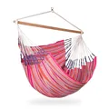 Produktbild: La Siesta®- Habana Hängesessel Comfort Size für Entspannung & Stil: 360° Drehgelenk, hochwertiges Bambusholz - GOTS-zertifizierte Baumwolle.(Flamingo)