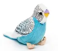 Produktbild: Uni-Toys - Wellensittich ohne Stimme (blau) - 12 cm (Höhe) - Plüsch-Vogel - Plüschtier, Kuscheltier