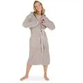 Produktbild: Blumtal Bademantel Damen, mit gefütterter Kapuze, Baumwolle, und samtigen Frottee-Velours, Oeko-TEX® Zertifiziert grau M