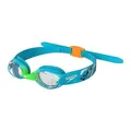 Produktbild: Speedo Unisex Kinder Illusion Schwimmbrille | Sichere Passform | Anti-Beschlag | Wasserdicht Schwimmbrille, Azure/Fluo Green/Fluo Orange, Einheitsgröße