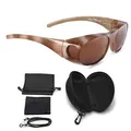 Produktbild: FALINGO Sonnenüberbrille Überzieh Sonnenbrille FLEXI EDITION polarisiert UV 400 (Beige, Braun)