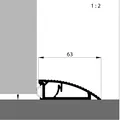 Produktbild: Ellen Türanschlagschiene AKW mit hart-/weich PVC-Lippe 63x20x900mm 0501139