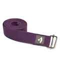 Produktbild: Bodhi Yogagurt | ASANA Belt aus 100% Baumwolle | Praktisches Yoga-Zubehör zur Dehnung | Yoga-Gurt mit Schiebeschnalle aus Metall | Anfänger & Fortgeschrittene | 250 x 3,8 cm (lila)