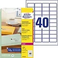 Produktbild: AVERY Zweckform Abziehhilfe QuickPEEL Wasserabweisend Adressetiketten L4770-25 Selbsthaftend DIN A4 Transparent 45,7 x 25,4 mm 25 Blatt à 40 Etiketten