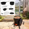Produktbild: Eintopfofen Mit Grillfunktion Ofen Kugelgrill Barbecue Grill Outdoor-küche Gulaschkanone Suppenkessel Hähnchenbräter Ungarischer Gulaschkessel Aus Stahlblech Emailliert Dreibein Inkl. Zubehör - Brast