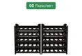 Produktbild: ARTECSIS Weinregal stapelbar I Flaschenregal aus Kunststoff I Schwarz, 10-tlg., für 60 Flaschen