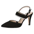 Produktbild: CAPRICE Damen Slingpumps aus Leder Glitzer, Schwarz (Black Suede), 36 EU