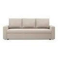 Produktbild: Mebligo - Sofa 3 Sitzer mit Schlaffunktion 220 x 92 x 92 cm NEO Kollektion, Sofa Klein Schlafsofa mit Bettkasten, Sofa Wohnzimmer, Sitz mit Bonellfedern, Beige