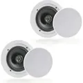 Produktbild: Pyle 16,5 cm Bluetooth Einbaulautsprechersystem für Wand- und Deckeneinbau, 2-Wege, Schnellanschlüsse, wechselbare runde/quadratische Abdeckung, ... - Weiß