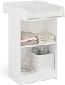 Produktbild: KOMTO Wickelkommode Weiß - Wickeltisch Schmal, Baby Kommode mit Wickelaufsatz abnehmbar M1, Baby Changing Table, Lulliblox M1
