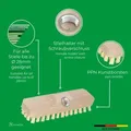 Produktbild: Schrubber aus Holz mit Borsten Wischer mit Gewinde und Schraub- Steckstiel vierteilig Scheuerbürste PPN Boden Bürste Ideal für Reinigung von Balkon