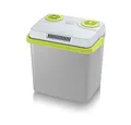 Produktbild: SEVERIN Elektrische Kühlbox (25 L) mit Kühl- und Warmhaltefunktion, 3 Anschlüsse fürs Auto (USB, Netzteil & Zigarettenanzünder), grau/grün, TKB 2925