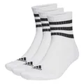 Produktbild: adidas Unisex 3-Stripes Cushioned Sportswear Mid-Cut Socks 3 Pairs, White / Black, 37-39 EU