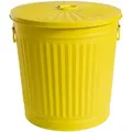 Produktbild: H&D Manufaktur Jinfa Mülleimer mit Deckel, Ascheeimer, Abfallbehälter, Mülltonne, Papierkorb aus Metall Gelb, Ø 42 cm, Höhe 47,5 cm 62 Liter