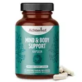 Produktbild: Mind & Body Support 120 Kapseln | enthält Magnesium, Zink und Vitamin B6 | zusätzlich angereichert mit einem hochwertigen Ashwagandhawurzel-Extrakt |100% vegan | vom Achterhof