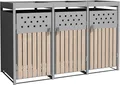 Produktbild: Mülltonnenbox Müllbox Mülltonnenverkleidung 3 Türen Pflanzdach Edelstahl RAL9007