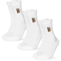 Produktbild: OCCULTO Basicsocken Damen & Herren Motiv Tennissocken 3er Pack (Modell: Robin) (3-Paar) weiß 43-46