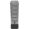 Produktbild: YourCasa Regentonne [Tower] 120L mit Standfuss, Deckel & Wasserhahn - Regenfass Frostsicher aus Kunststoff - Regenwassertonne - Regenwassertank Garten Wassertank Regensammler (Grau)