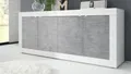 Produktbild: Sideboard Schrank Kommode Basic weiß Hochglanz lack Beton Wohnzimmer 207 cm