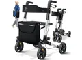 Produktbild: KESSER® Leichtgewicht Rollator faltbar mit Sitz, Griff, Tasche, schmal für Senioren Wohnung, Klappbar, Höhenverstellbar, Reflektoren All Gelände Reifen Indoor-& Outdoor, Gehhilfe, Laufhilfe
