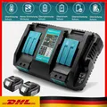 Produktbild: Doppel Ladegerät für Makita 14,4 - 18V BL1850 BL1860 DC18RD  Schnellladegerät