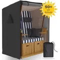 Produktbild: SANZARO Strandkorb Schutzhülle winterfest 135 cm passend für 120 breit - 600D Oxford Stoff, Reißfest und UV Beständig, Wasserdicht, grau